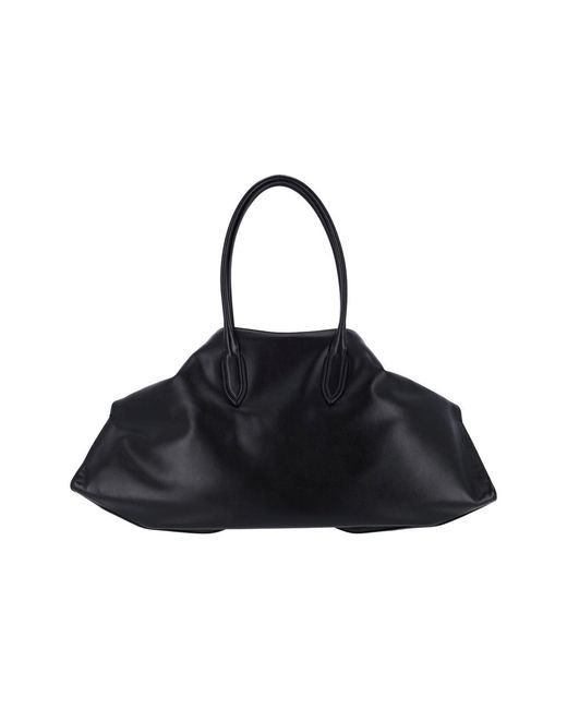 McQueen Black Manta Large Shoulder Bag