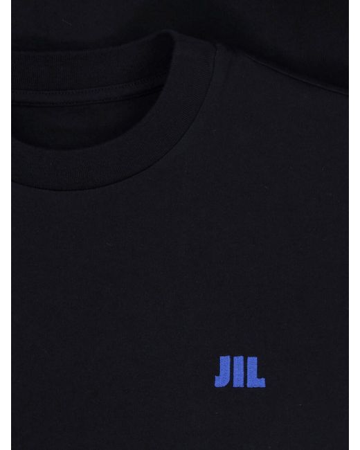Jil Sander Black Crewneck Logo Cotton T-Shirt