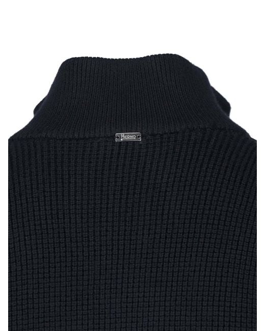 Herno Blue Padded Cardigan for men