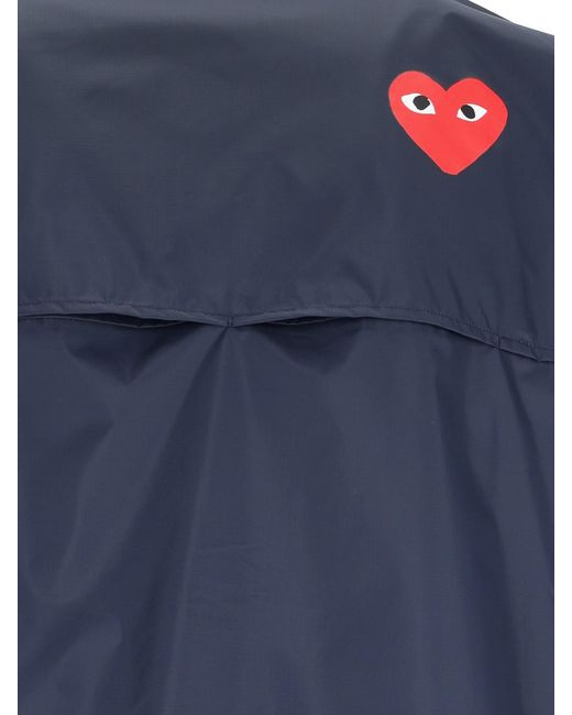 COMME DES GARÇONS PLAY Blue Play Heart Logo 100% Nylon Jacket for men