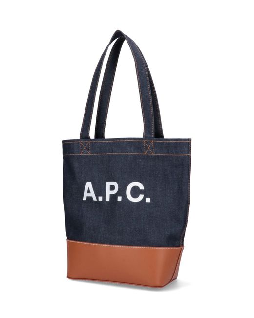 A.P.C. Blue "axelle" Tote Bag for men