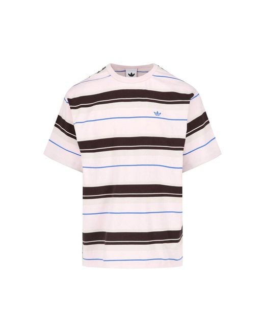 Adidas White Striped T-Shirt for men