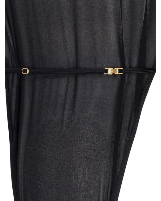 Saint Laurent Black Semi-transparent Bodysuit