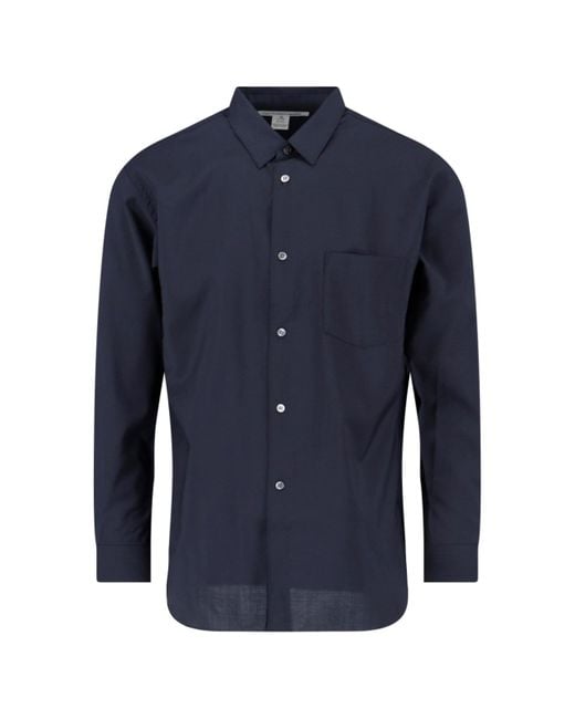 Comme des Garçons Blue Classic Wool Shirt for men