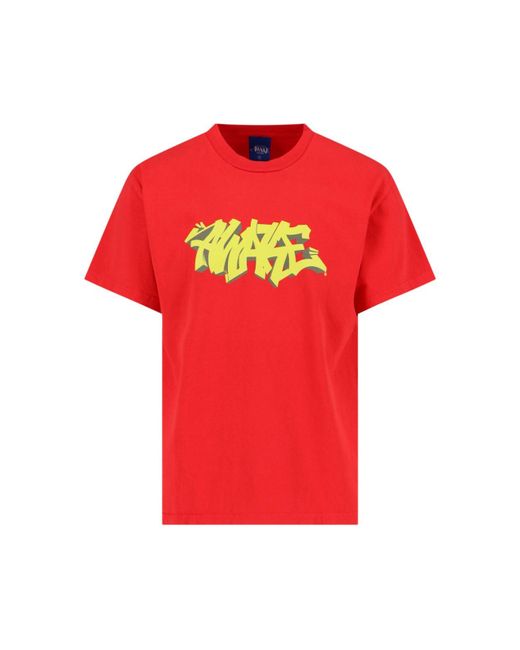AWAKE NY Red 'graffiti' T-shirt for men