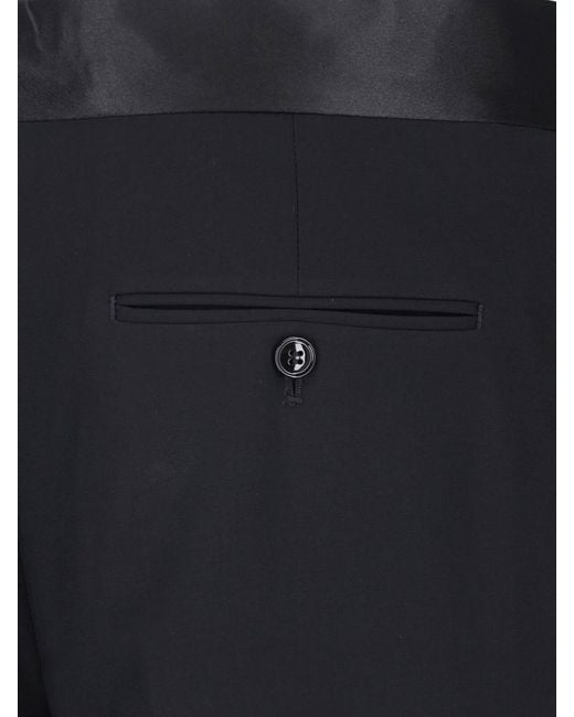 Giorgio Armani Blue Tailored Virgin Wool Trousers for men