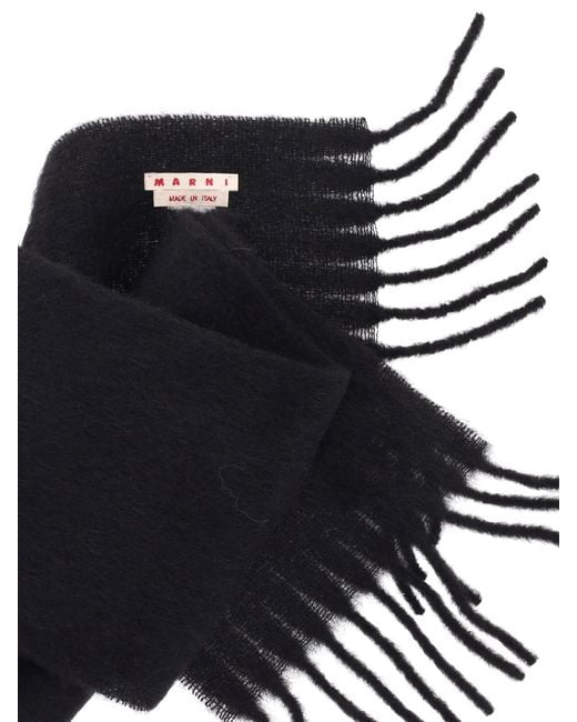 Marni Black Alpaca Blend Scarf