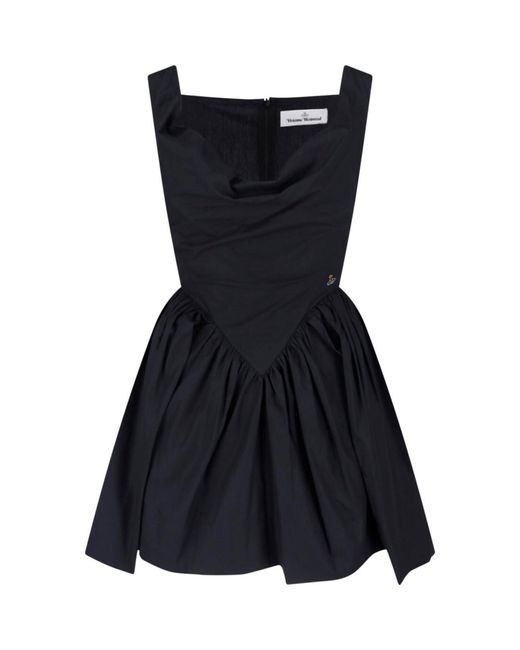 Vivienne Westwood Black Structured Bodice Dress With Square Neckline