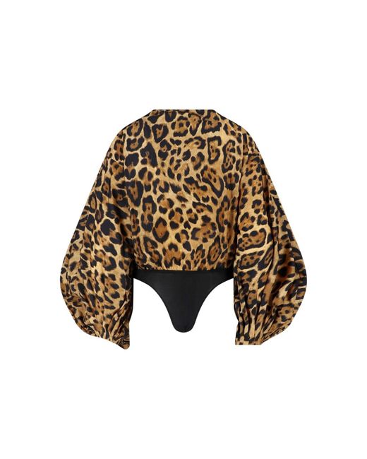 Alaïa Multicolor Animal Print Bodysuit
