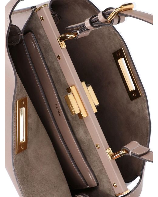 Fendi Natural Medium Handbag "Peekaboo Soft"