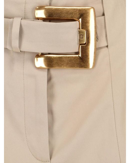 Balmain Natural Cotton Gabardine Shorts