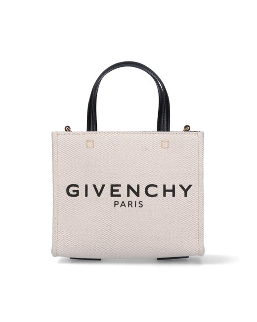 Givenchy White 'g' Mini Tote Bag