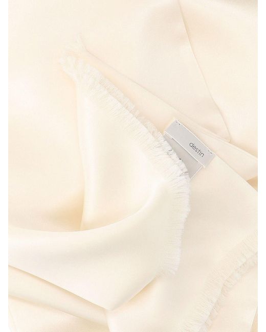 Destin White Silk Scarf