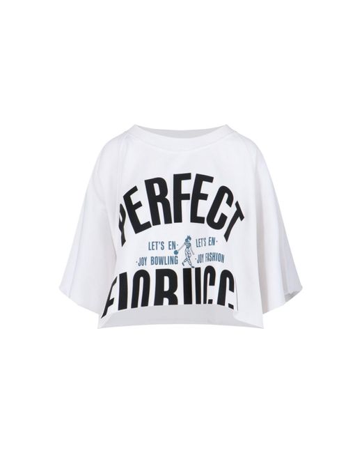 Fiorucci White 'perfect' Crop T-shirt