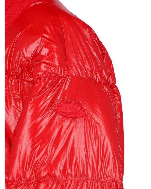 DIESEL Red Down Jacket “W-Warrior”