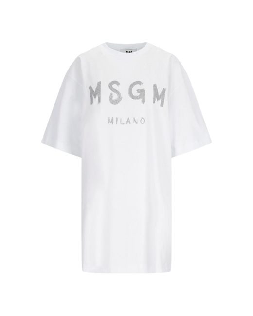 Abito Logo di MSGM in White