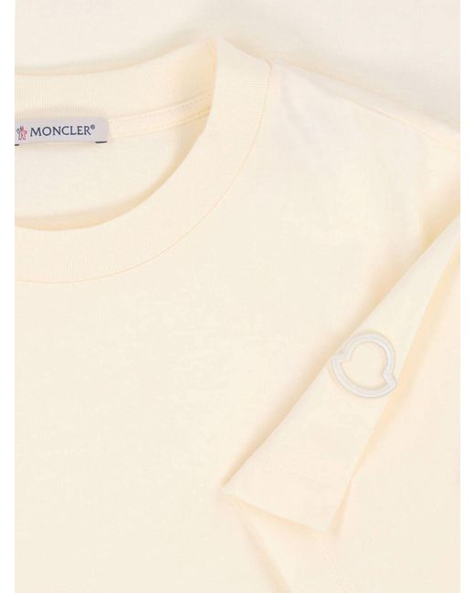 Moncler White Lightweight 100% Cotton Polo Shirt