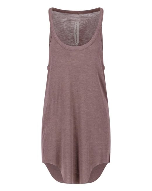 Rick Owens Purple Wool And Silk Tank Top