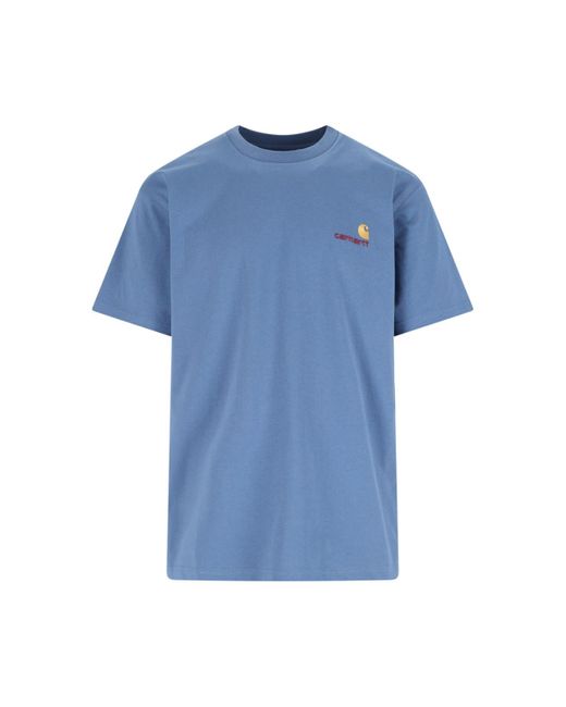 Carhartt Blue 'S/S American Script' T-Shirt for men