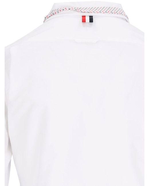 Thom Browne White Tricolor Detail Shirt