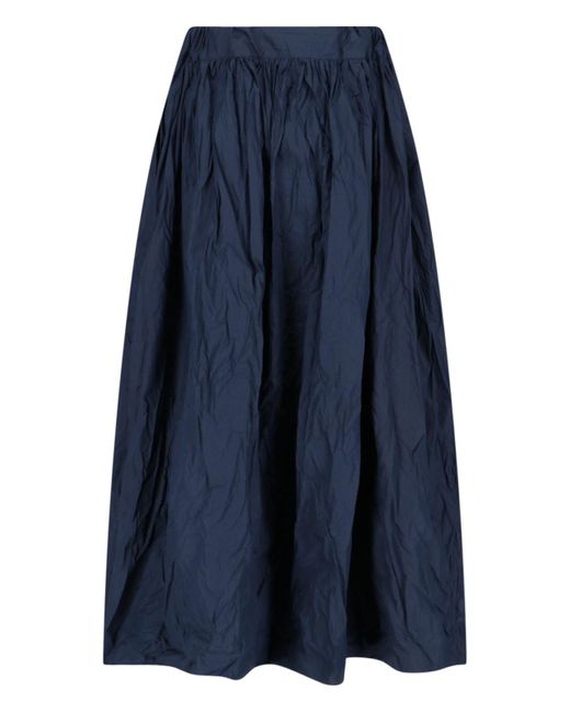 Daniela Gregis Blue Crinckle Midi Skirt