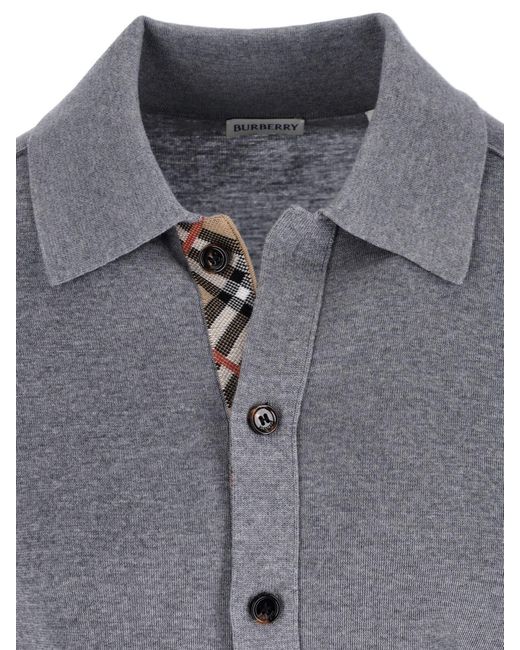 Burberry Blue 100% Wool Crewneck Sweater for men