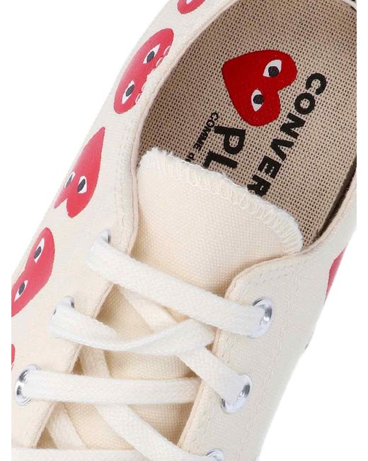 COMME DES GARÇONS PLAY Pink Low "Multi Hearts" Sneakers