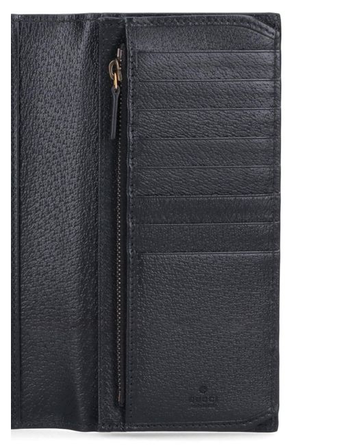 Portafoglio Bi-Fold Lungo "Gg Marmont" di Gucci in Black da Uomo