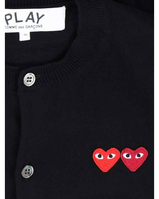 COMME DES GARÇONS PLAY Blue Heart Motif Button-Down Cardigan for men