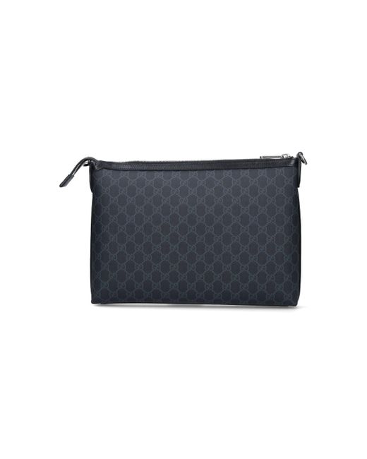 Gucci Blue 'Gg Supreme' Large Crossbody Bag for men