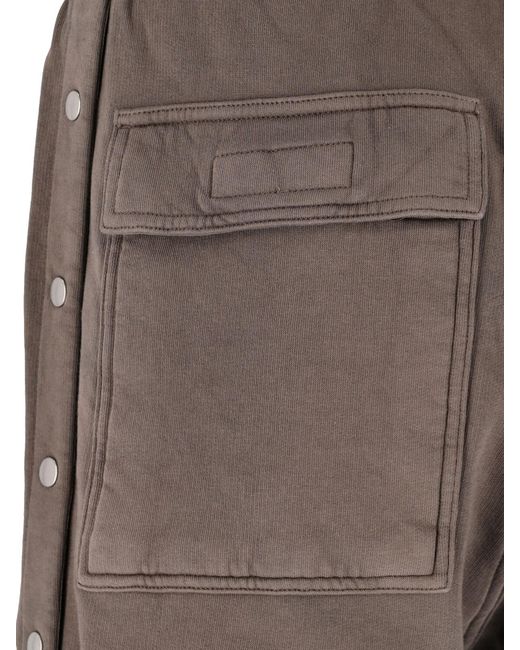 Rick Owens Gray Sporty Button Shorts for men