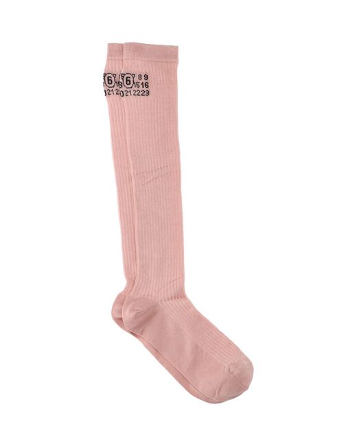 MM6 by Maison Margiela Pink "Numeric" Socks
