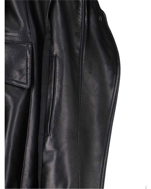 Giacca In Pelle Di Agnello di Saint Laurent in Black