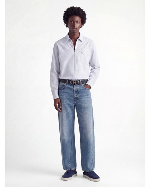 Camicia Zip di Prada in White da Uomo