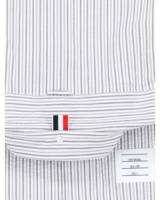 Camicia A Righe di Thom Browne in White da Uomo