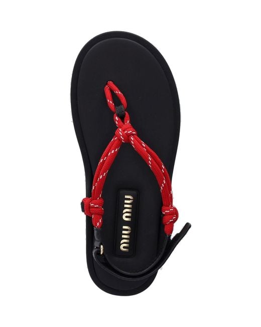 Miu Miu Red "Riviere" Sandals
