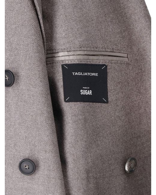 Tagliatore Gray Wool-Cashmere Jacket for men