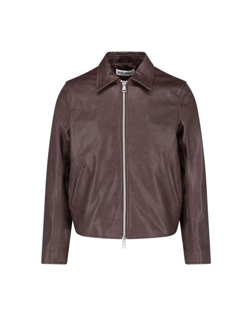 Our Legacy Brown Leather Jacket for men