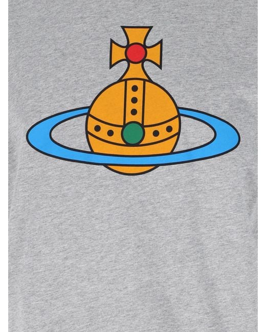 Vivienne Westwood Gray Graphic Cotton T-Shirt for men