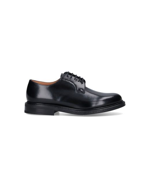Church's Black Polished Leather Derby Shoes With Rounded Toe for men