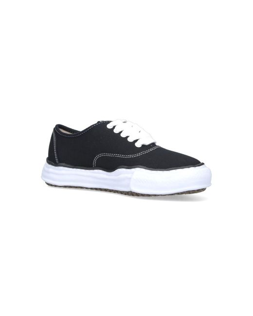 Maison Mihara Yasuhiro Black Low-Top Platform Canvas Sneakers