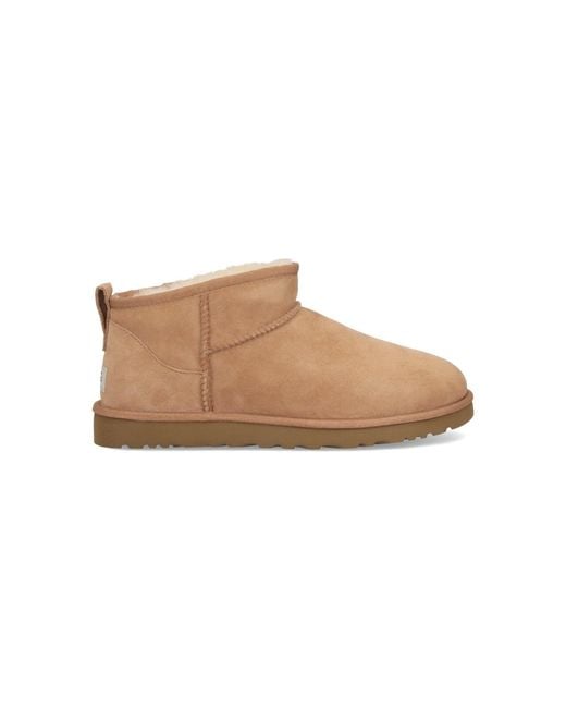 Ugg White Classic Ultra Mini Suede Shearling Boots for men