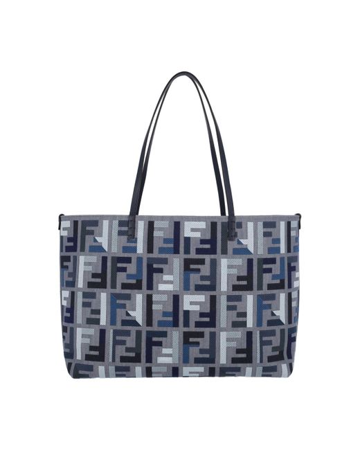 Borsa Tote Grande "Roll" di Fendi in Blue