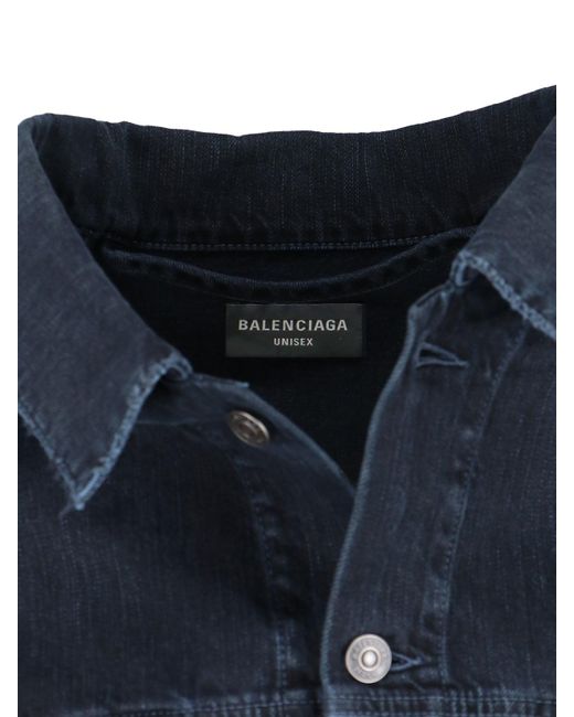Balenciaga Blue 'off-shoulder' Denim Jacket for men