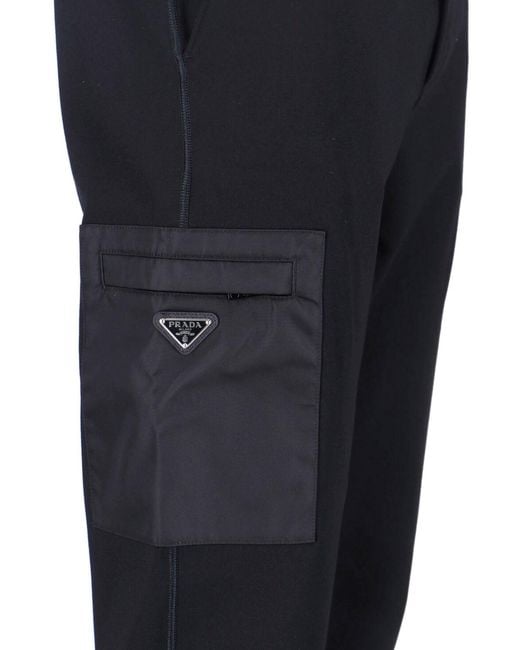 Prada Blue Logo Sports Pants for men