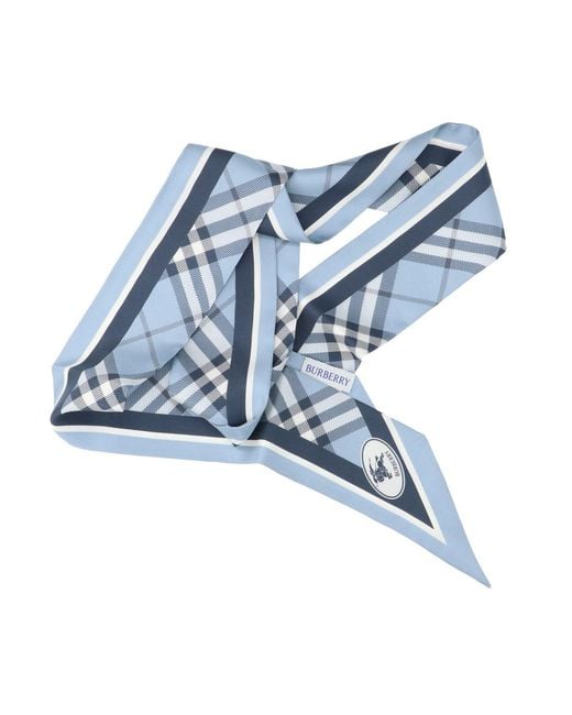Burberry Blue 100% Mulberry Silk Scarf