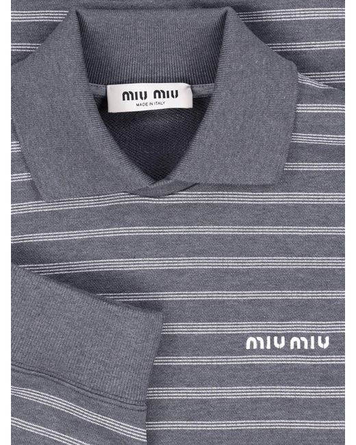 Miu Miu Blue Striped Polo