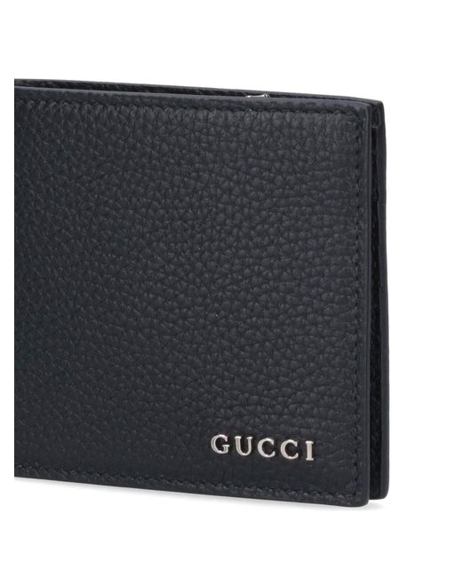 Portafoglio Bi-Fold Logo di Gucci in Black da Uomo