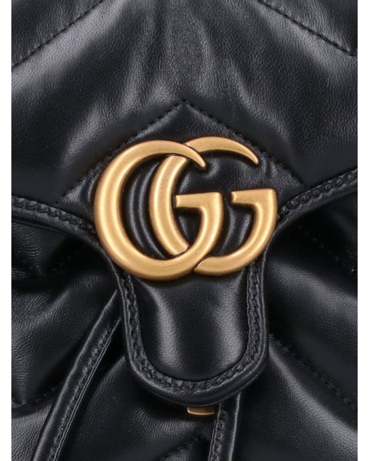 Gucci Black 'Gg Marmont' Backpack
