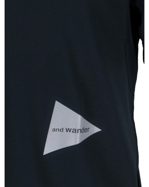 And Wander Black Logo T-Shirt for men